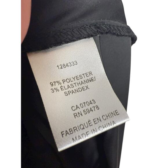 House of Harlow 1960 Revolve Solid Black Satin Maxi Bias Slip Skirt Size Medium - Picture 9 of 9